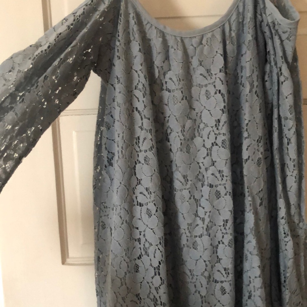 EUC Blue Lace Overlay Dress